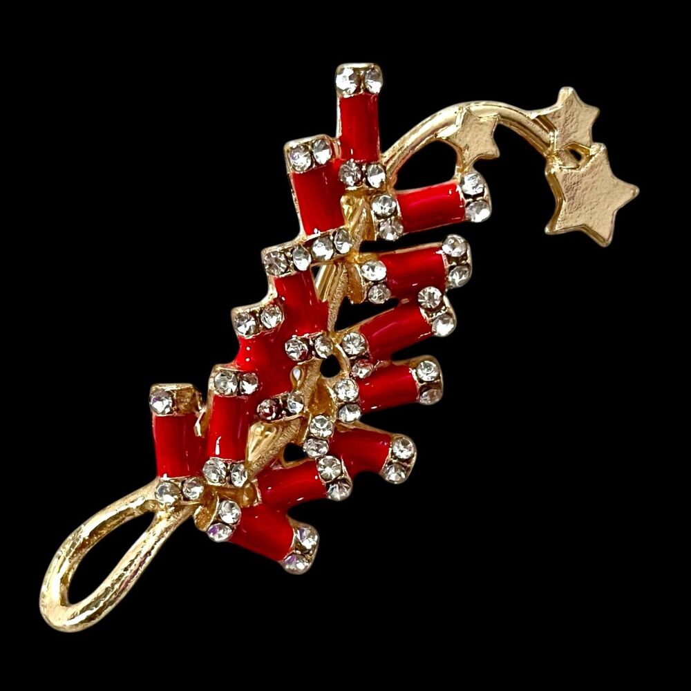 Chinese Style Firecracker Brooch for New Year - Creative Rhinestone Pin